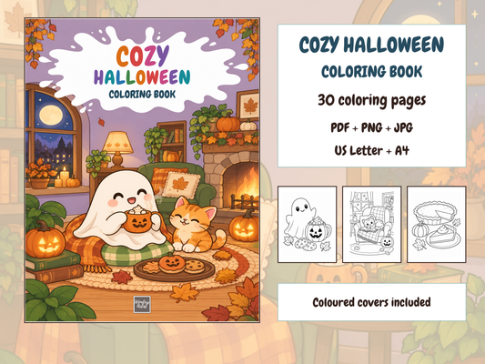 Cozy Halloween Coloring Book — bundle preview