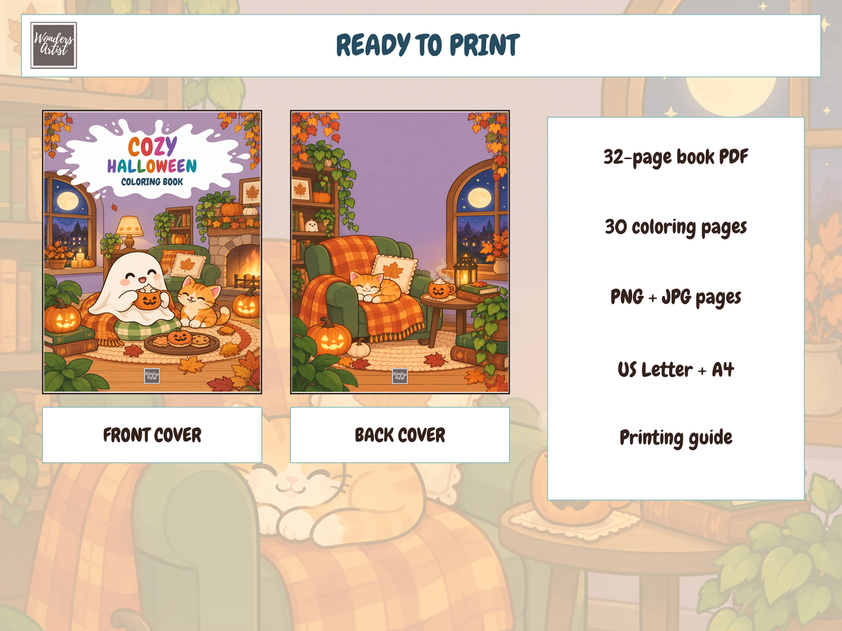 Cozy Halloween Coloring Book — preview 5