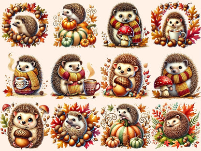 Cozy Hedgehogs Clipart autumn hedgehog - Wonders Artist