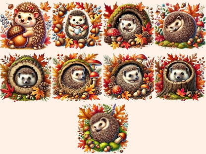 Cozy Hedgehogs Clipart autumn hedgehog - Wonders Artist