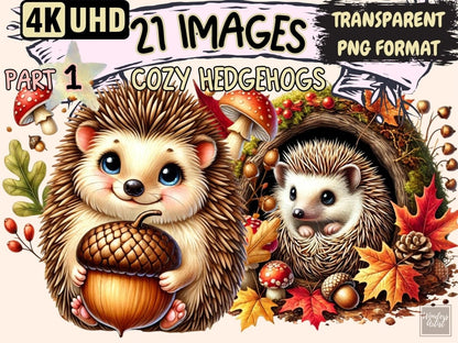 Cozy Hedgehogs Clipart autumn hedgehog - Wonders Artist