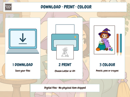 Cozy Little Witches Coloring Book — preview 6