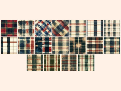 Cozy Plaid Seamless Pattern Digital Papers autumn digital checkered paper cozy plaid - WondersArtist