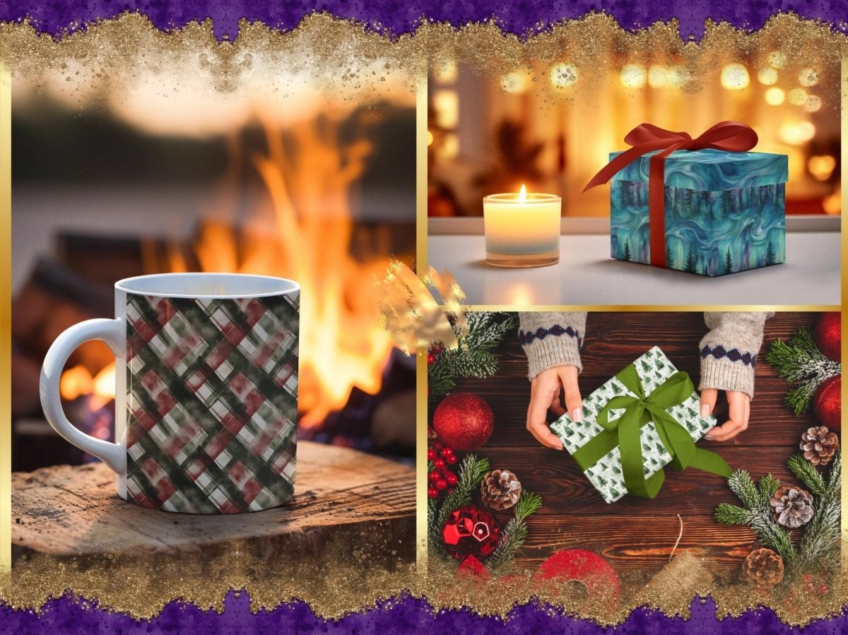 Cozy Plaid Seamless Pattern Digital Papers autumn digital checkered paper cozy plaid - WondersArtist