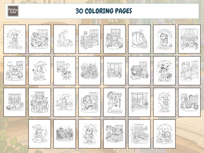 Cozy Rainy Days Coloring Book — preview 2
