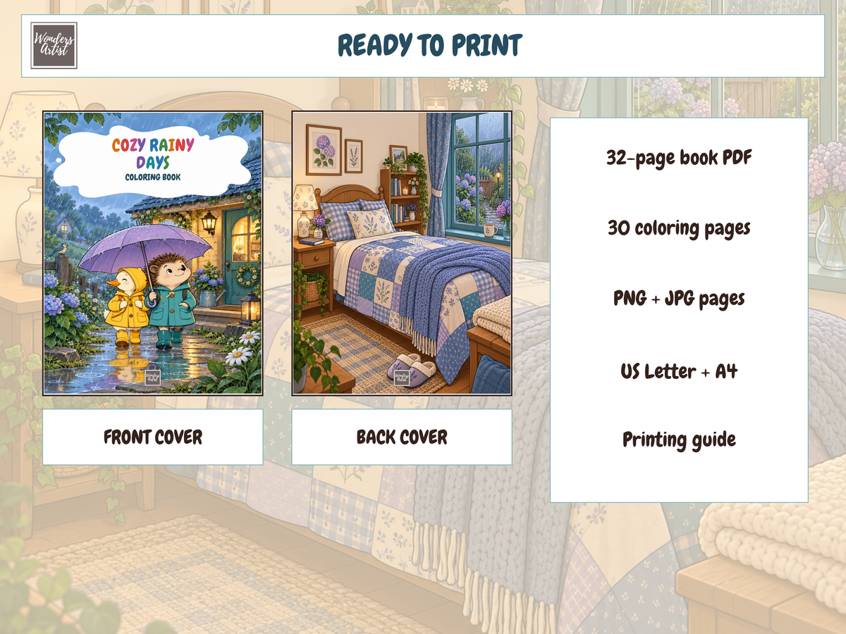 Cozy Rainy Days Coloring Book — preview 5