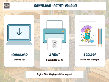 Cozy Rainy Days Coloring Book — preview 6