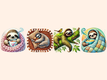 Cozy Sloths Clipart Adorable Sloths - Wonders Artist