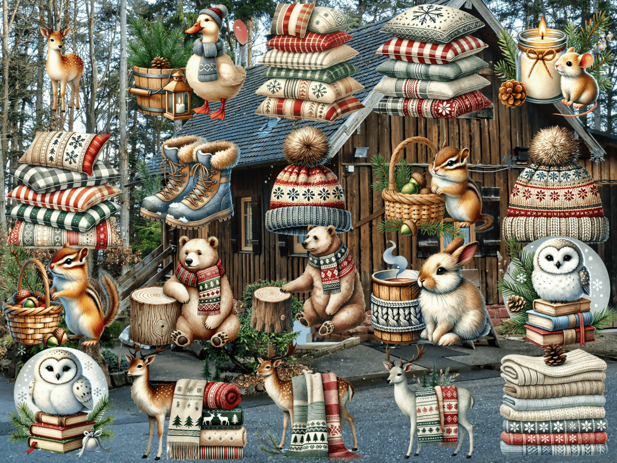 Cozy Winter Cabin Clipart (LIMITED EDITION) image 3