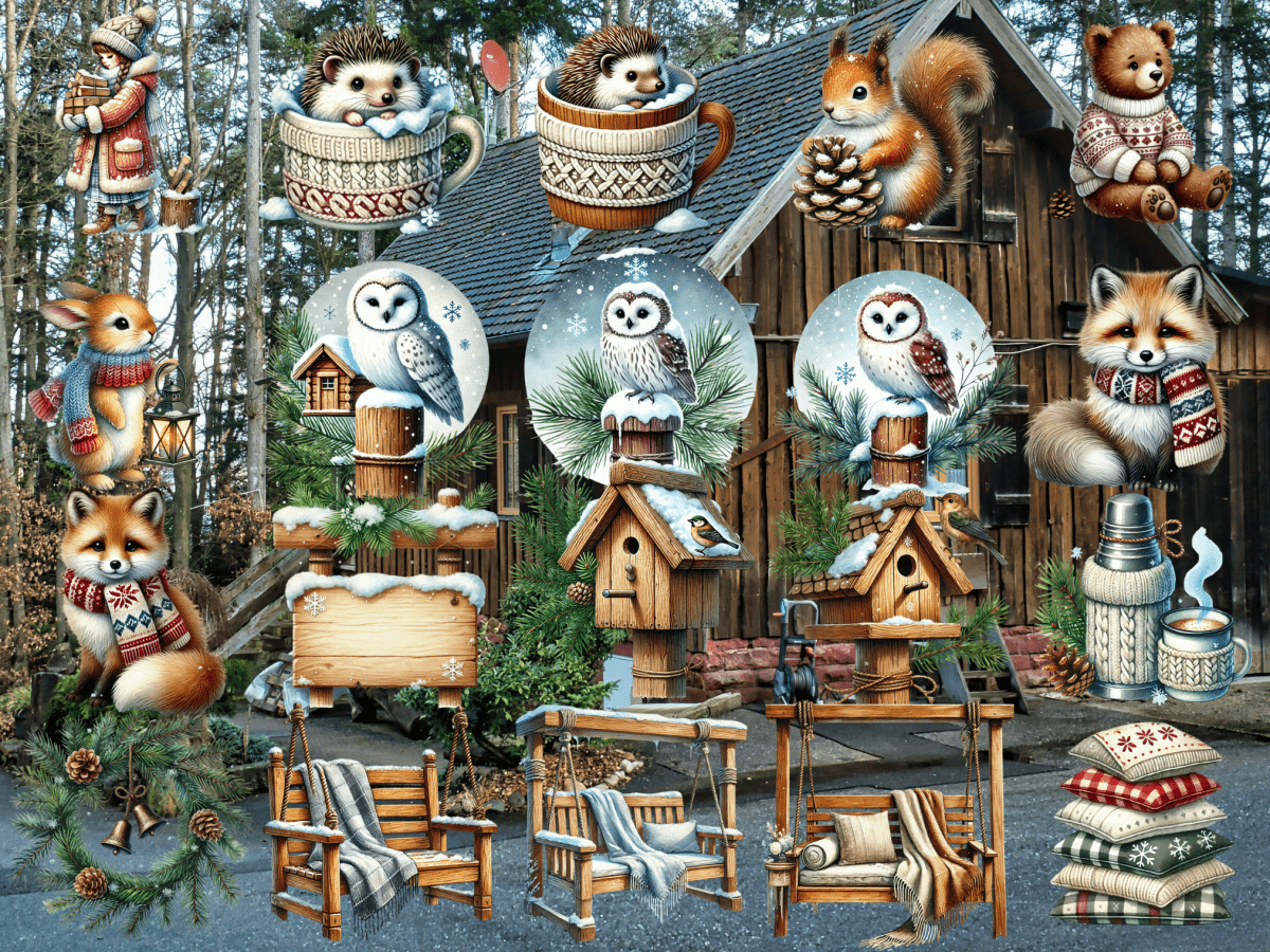 Cozy Winter Cabin Clipart (LIMITED EDITION) image 2