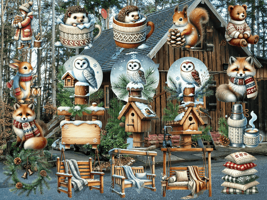 Cozy Winter Cabin Clipart (LIMITED EDITION)