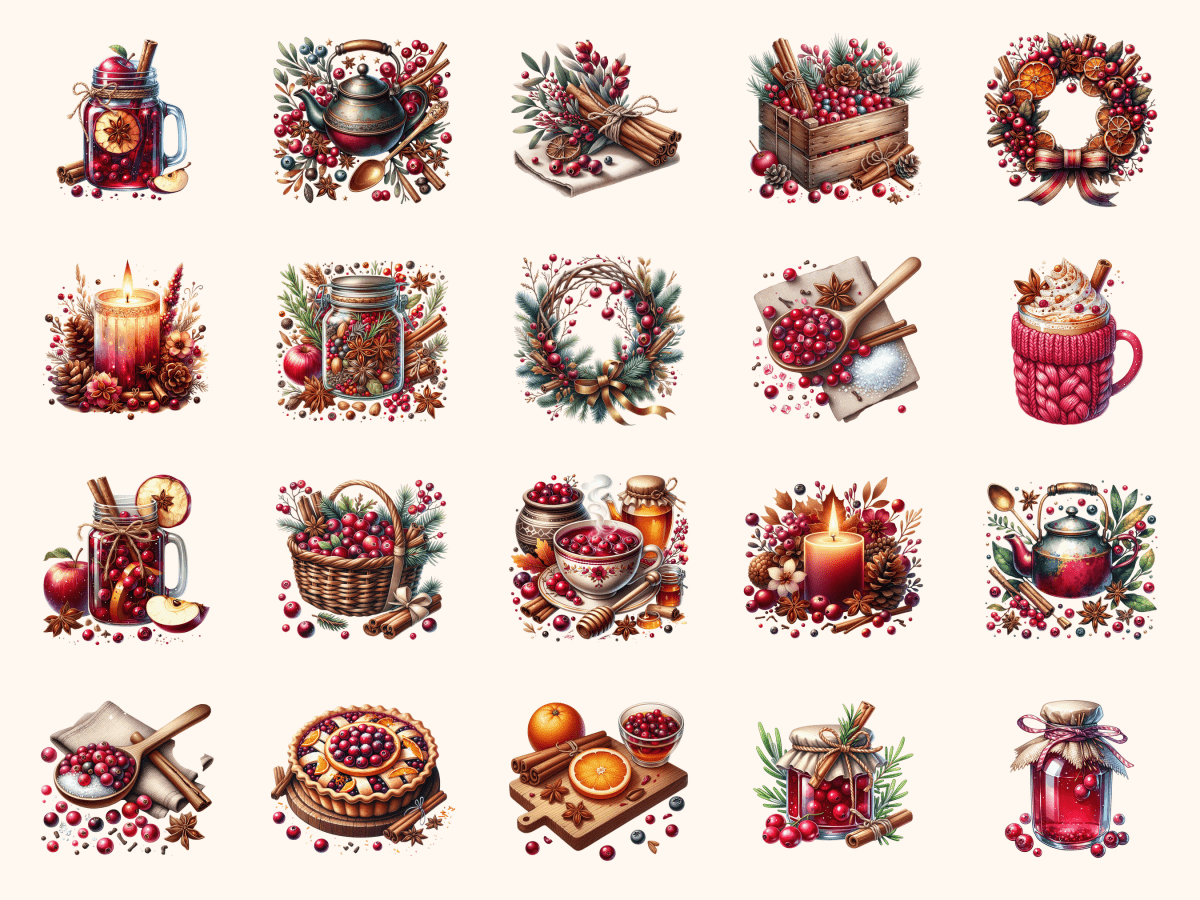 Cranberry Spice Clipart All Bundles Clipart Line Art - WondersArtist