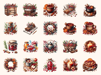 Cranberry Spice Clipart All Bundles Clipart Line Art - WondersArtist