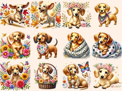 Cream Dachshunds Clipart Cream Dachshunds - Wonders Artist