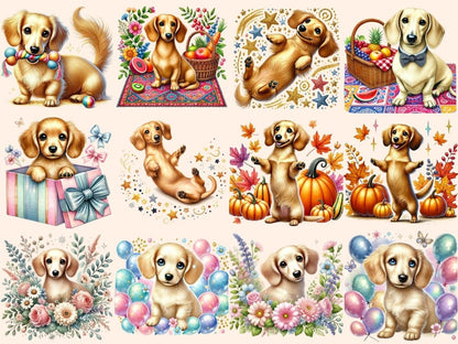 Cream Dachshunds (P2) Clipart beige dachshund png - Wonders Artist