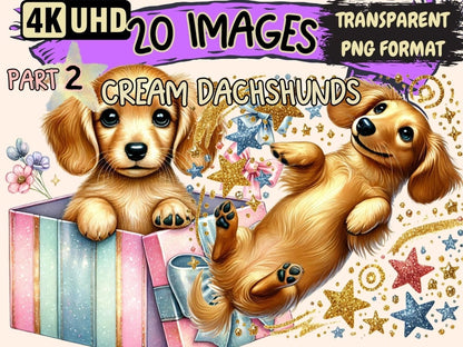 Cream Dachshunds (P2) Clipart beige dachshund png - Wonders Artist