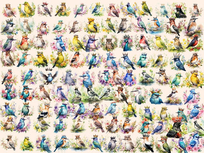 Crowned Birds Watercolor Clipart beautiful bird png - Wonders Artist