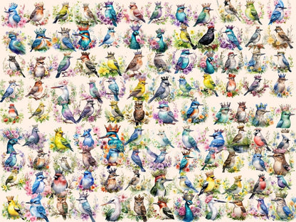 Crowned Birds Watercolor Clipart beautiful bird png - Wonders Artist