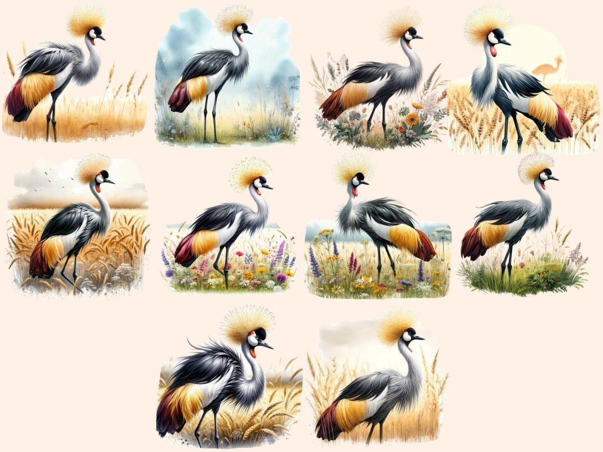 Crowned Cranes Clipart crane clipart - Wonders Artist