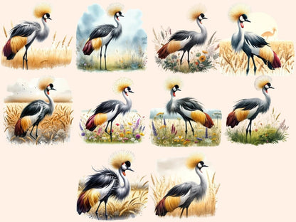 Crowned Cranes Clipart crane clipart - Wonders Artist