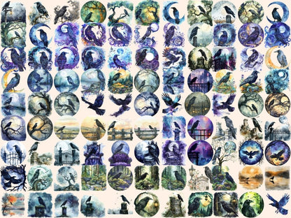 Crows Watercolor Clipart crow art - Wonders Artist