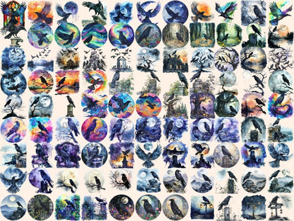 Crows Watercolor Clipart crow art - Wonders Artist