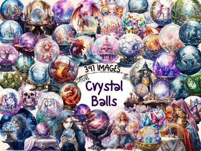Crystal Balls Watercolor Clipart crystal ball clipart - Wonders Artist