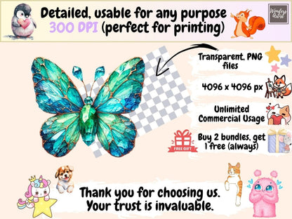 Crystal Butterflies Clipart butterfly clipart - Wonders Artist