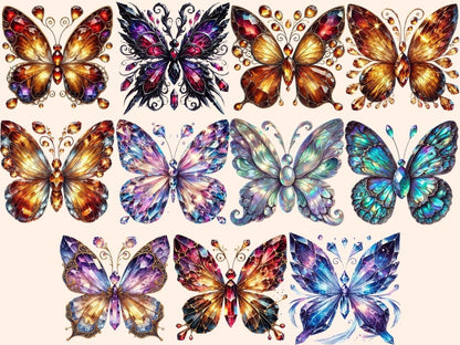 Crystal Butterflies (P2) Clipart butterfly clipart - Wonders Artist