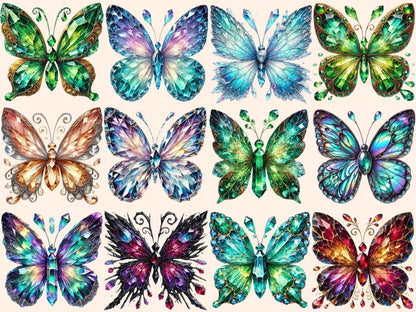 Crystal Butterflies (P2) Clipart butterfly clipart - Wonders Artist