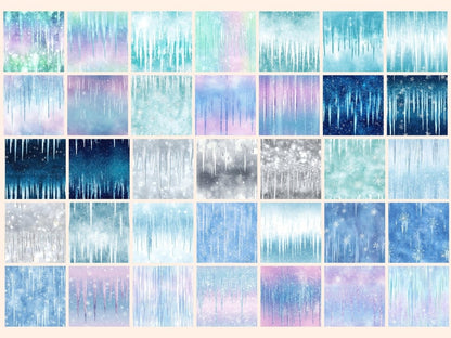 Crystal Icicles Seamless Digital Paper Crystal Ice Design - Wonders Artist