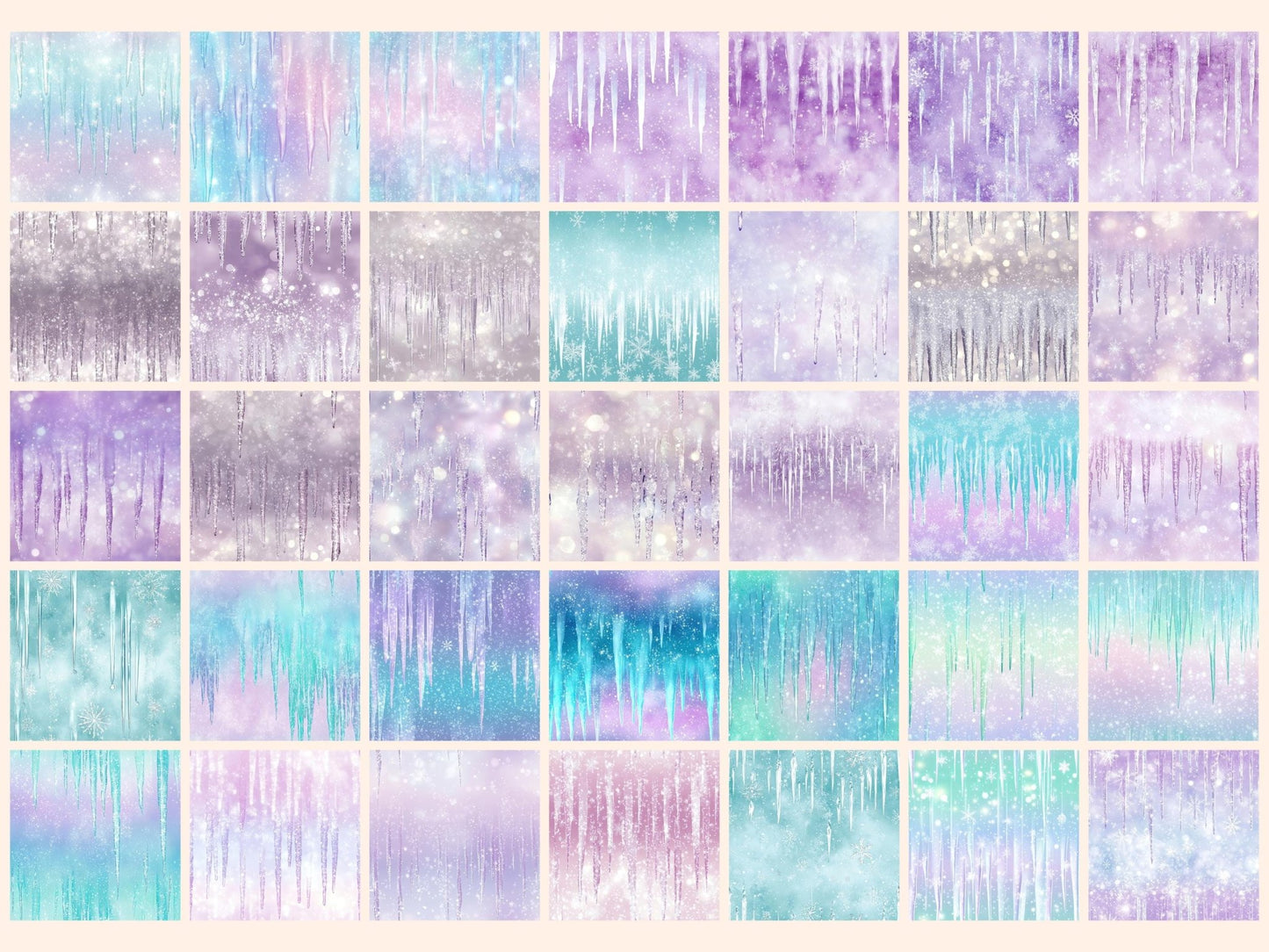 Crystal Icicles Seamless Digital Paper - High - Quality Instant Digital Download for Creative Projects