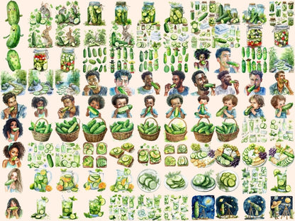 Cucumbers Watercolor Clipart cucumber clipart - Wonders Artist