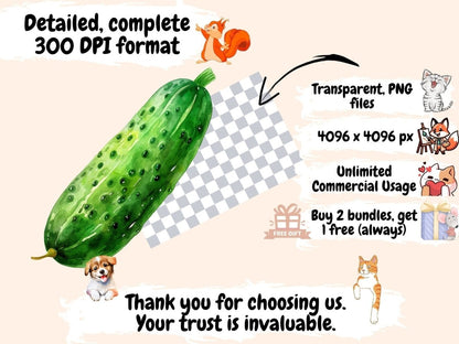 Cucumbers Watercolor Clipart cucumber clipart - Wonders Artist