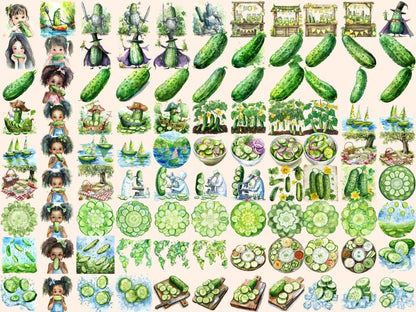 Cucumbers Watercolor Clipart cucumber clipart - Wonders Artist