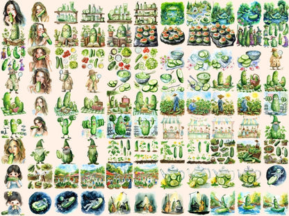Cucumbers Watercolor Clipart cucumber clipart - Wonders Artist