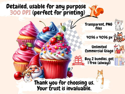 Cupcake Gnomes Clipart cupcake clipart - Wonders Artist