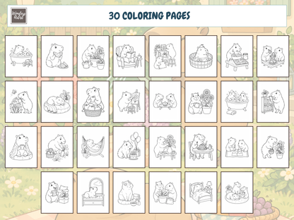Cute Capybaras Coloring Book — all 30 coloring pages