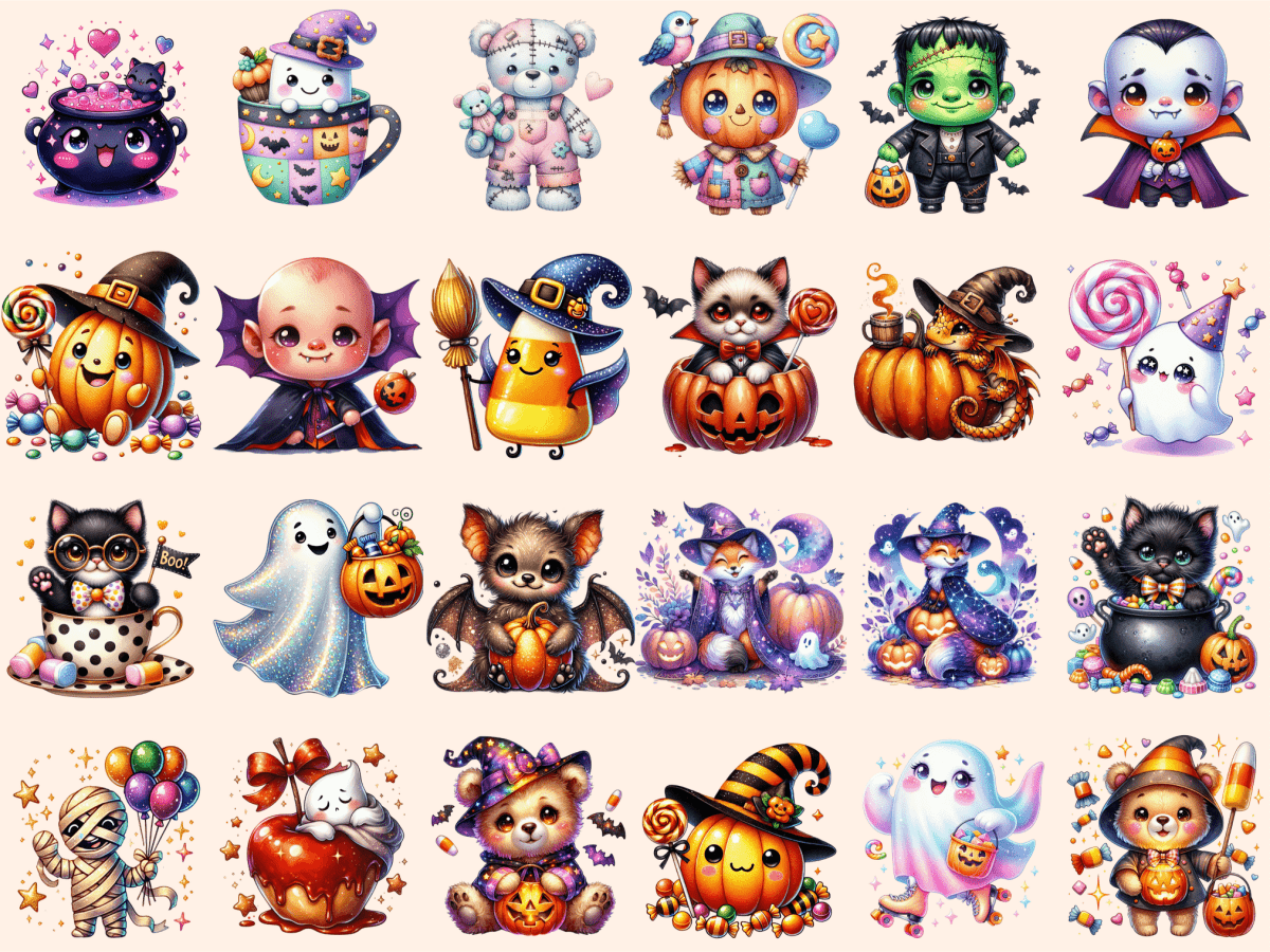 Cute Halloween (P2) Clipart Adorable Halloween autopost Cute Bat Clipart - WondersArtist