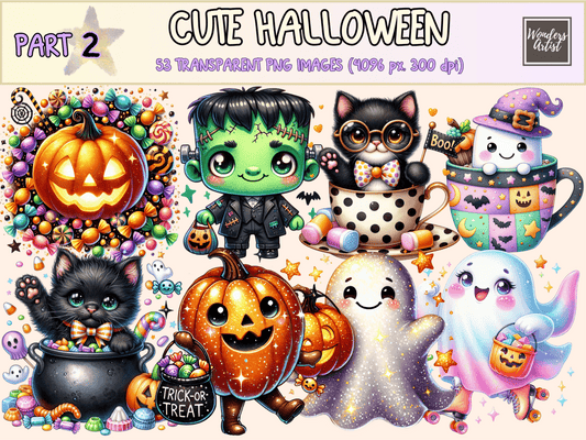 Cute Halloween (P2) Clipart Adorable Halloween autopost Cute Bat Clipart - WondersArtist