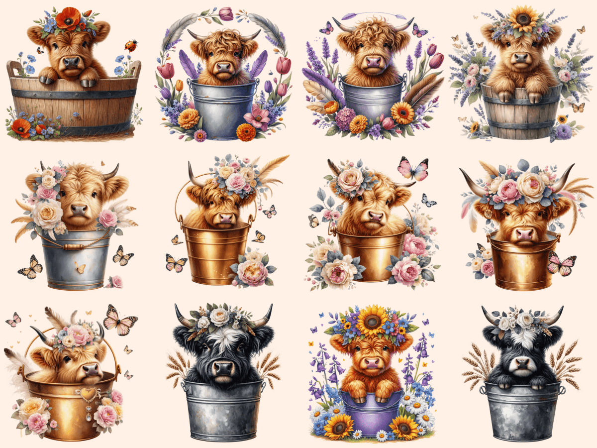 Cute Highland Cows Clipart adorable cow clipart autopost baby cow clipart - WondersArtist