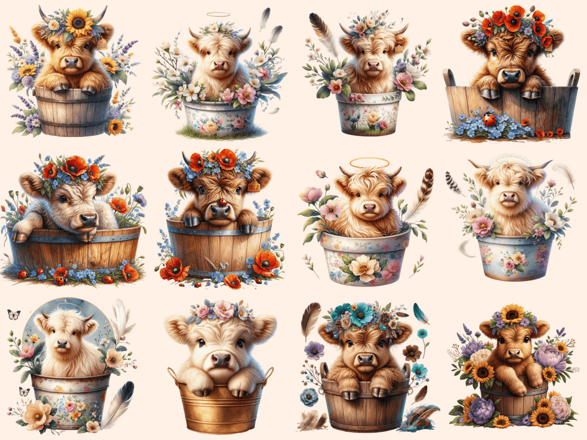 Cute Highland Cows Clipart adorable cow clipart autopost baby cow clipart - WondersArtist