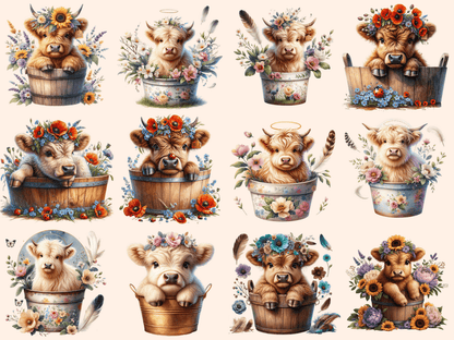 Cute Highland Cows Clipart adorable cow clipart autopost baby cow clipart - WondersArtist