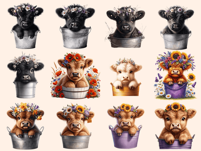 Cute Highland Cows Clipart adorable cow clipart autopost baby cow clipart - WondersArtist