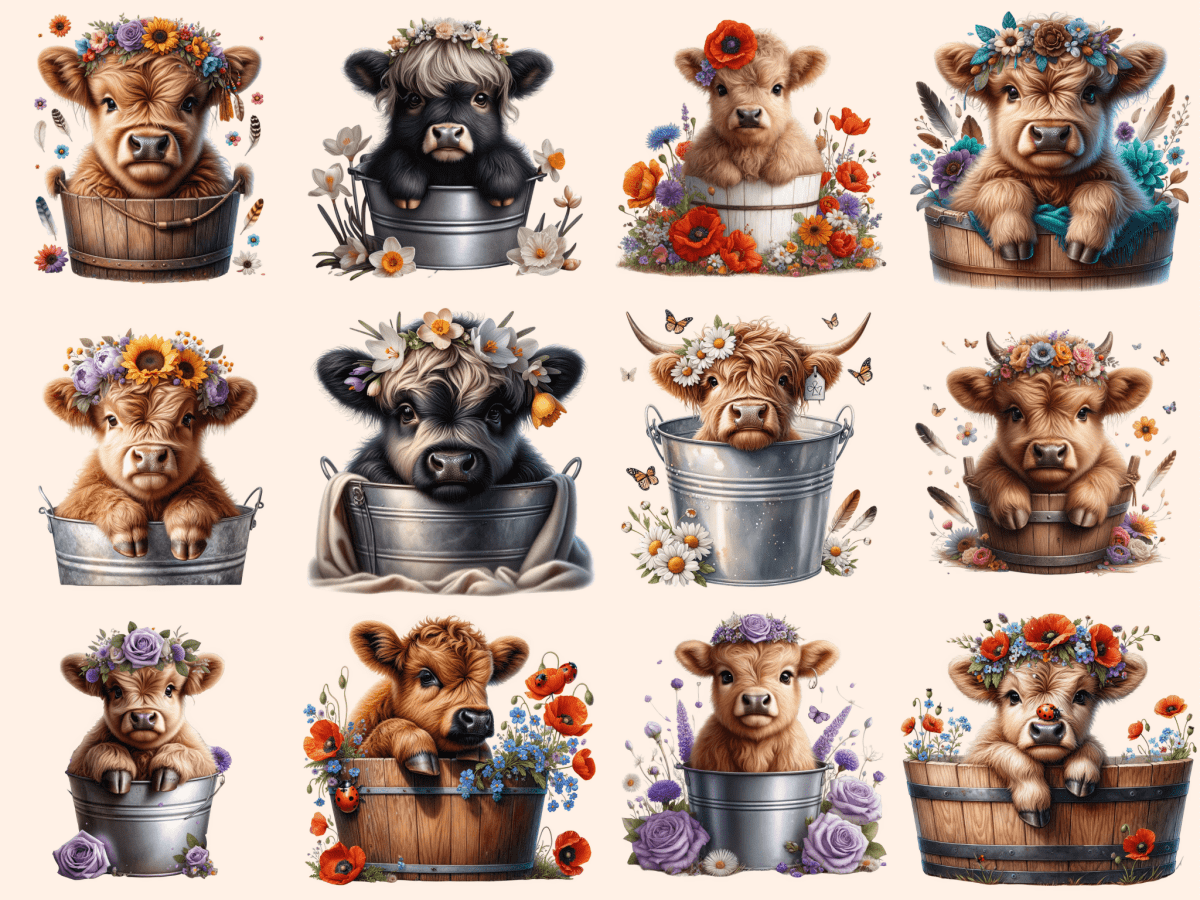 Cute Highland Cows Clipart adorable cow clipart autopost baby cow clipart - WondersArtist