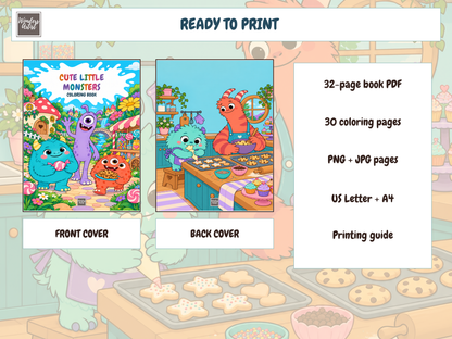 Cute Little Monsters Coloring Book — whats included