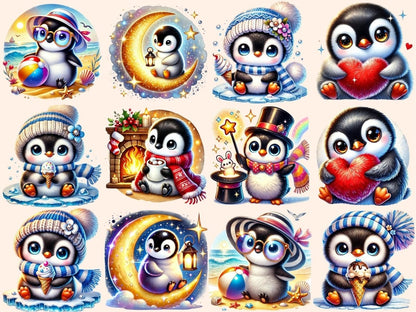 Cute Penguins (P2) Clipart Adorable Penguin Art - Wonders Artist