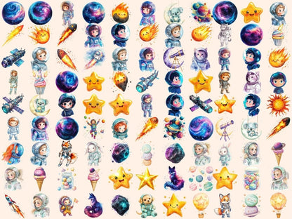 Cute Space Watercolor Clipart Adorable Space Art - Wonders Artist