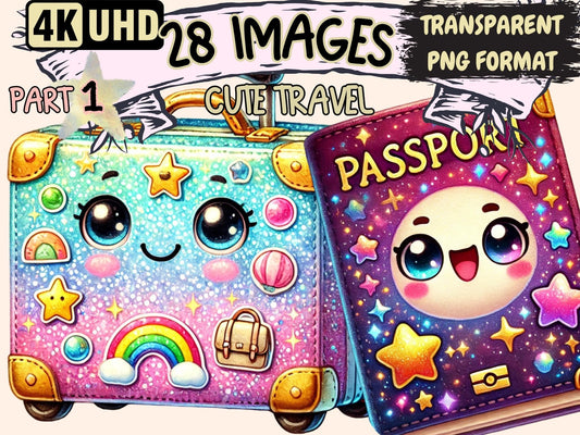 Cute Travel Clipart - High - Quality Instant Digital Download for Creative Projects