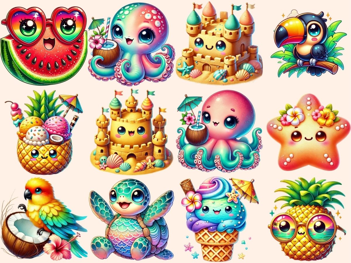 Cute Tropical Summer (P1) Clipart beach clipart png - Wonders Artist